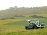 Land-Rover and a castle, two eye-caching landscape features